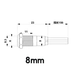 6mm 8mm 10mm 12mm LED Metal Indicator Light Signal Lamp with Wire 3V 5V 6V 12V 24V 110V 220V Red Blue Green Yellow White