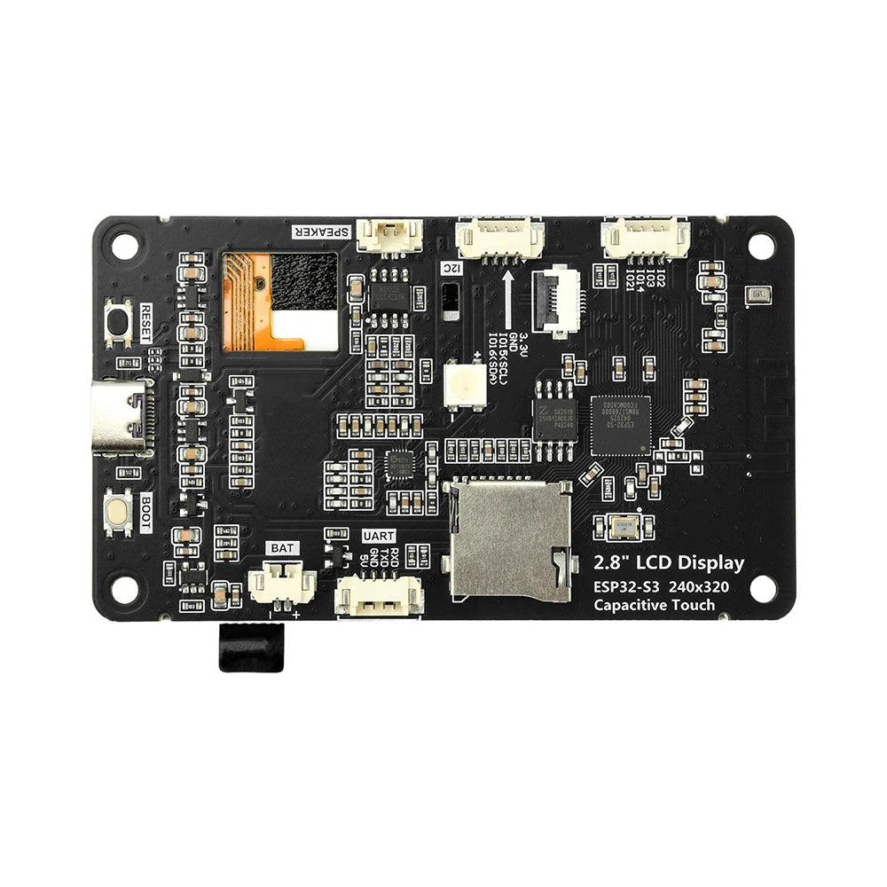 ESP32‑S3 2.8 inch 240x320 TFT LCD Capacitive Touch Type‑C WiFi BLE Mic Speaker TF‑Slot Li‑ion Charge For AI Voice IoT Project