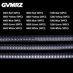 15Values 750PCS 0603 0805 1206 Red Yellow Blue Green White SMD LED Chips Light Emitting Diodes