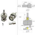 1-4PC BNC Male Female Plug Jack RF Coax Connector Crimp for RG316 RG174 RG58 RG142 Cable Copper Nickelplated With Drawing NEW