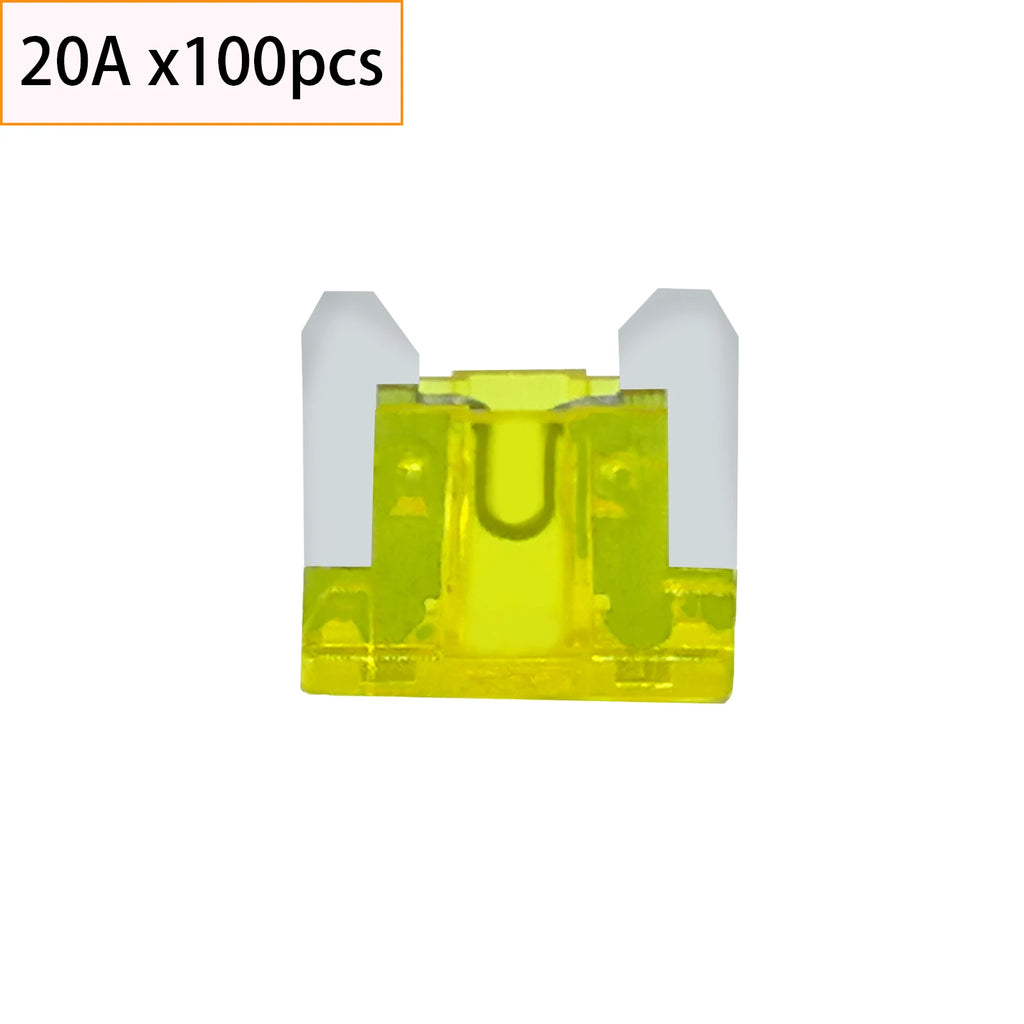 100pcs Auto Car Micro Fuses Blade Type Low Profile Mini Blade Fuse 2A 3A 5A 7.5A 10A 15A 20A 25A 30A 35A 40Amp For Truck Motor