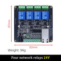 LIZAO Modbus TCP RTU Ethernet Module 4DI 4DO Relay Output RJ45 Digital Switch Input Module for PLC