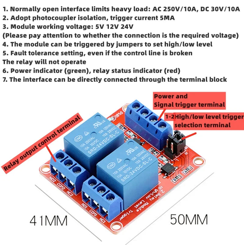 Relay Module 1 2 4 6 8 Channel 5V 12V Relay Module Board Shield with Optocoupler Support High and Low Level Trigger for Arduino
