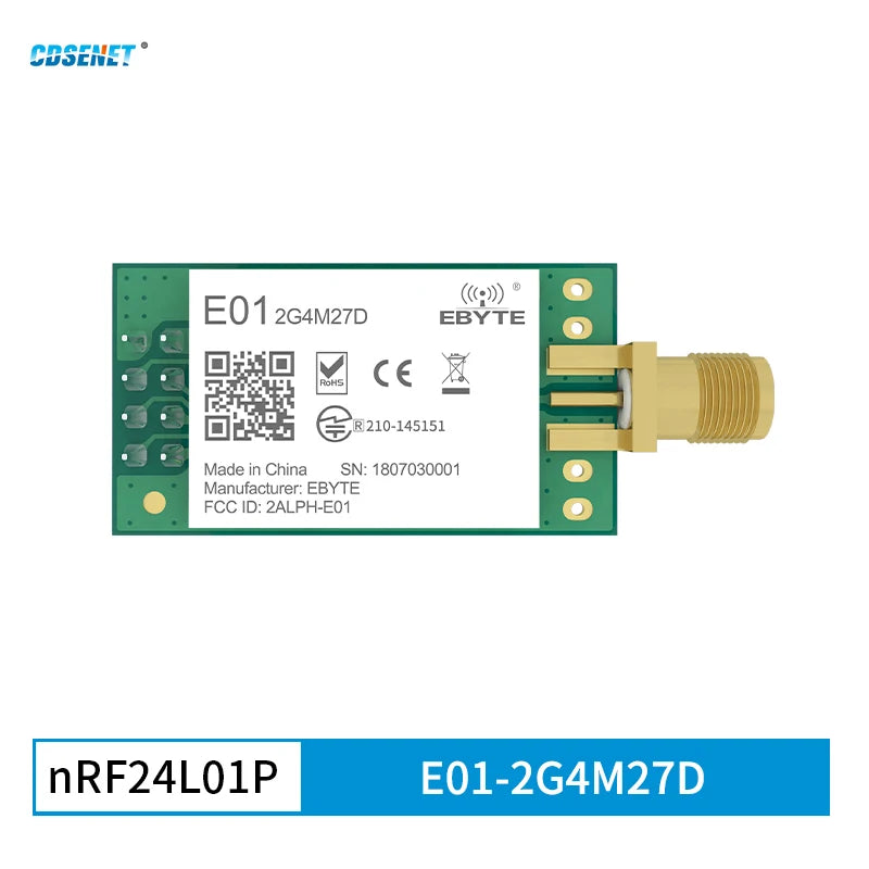 2PCS nRF24L01P 2.4GHz 500mW E01-2G4M27D SPI Transceiver E01-2G4M27D 27dBm SMA Long Range nRF24L01 PA LNA Transmitter Receiver