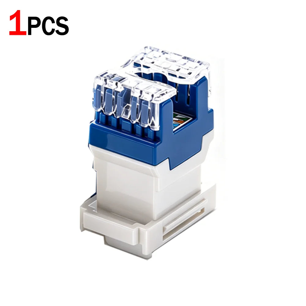 1-10Pack High-speed Cat6/Cat5 Keystone Jacks RJ45 Network Module with Dustproof Door Computer Network Cable Module Adapters