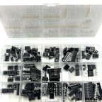 150Pcs Assorted IC Chip Kit Op-Amp Oscillator PC817 NE555 LM358 LM324 Transistor Array Electronic Components Set with Sockets