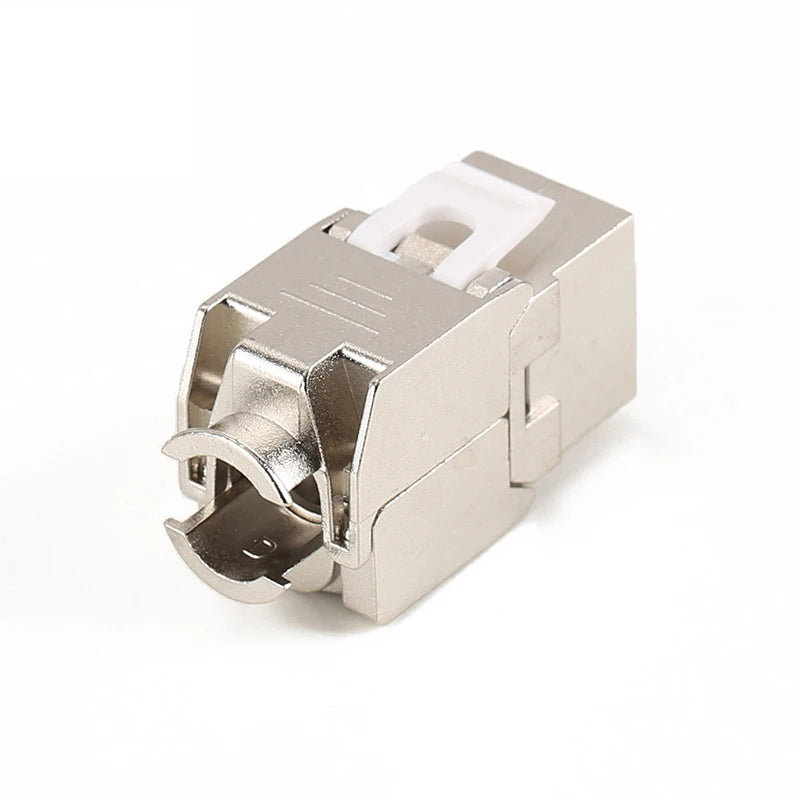 Hoolnx CAT8 CAT7 CAT6A CAT6 Tool less RJ45 Keystone Jack, Metal Zinc Alloy Self-locking Tool Free STP Shielded Module Coupler