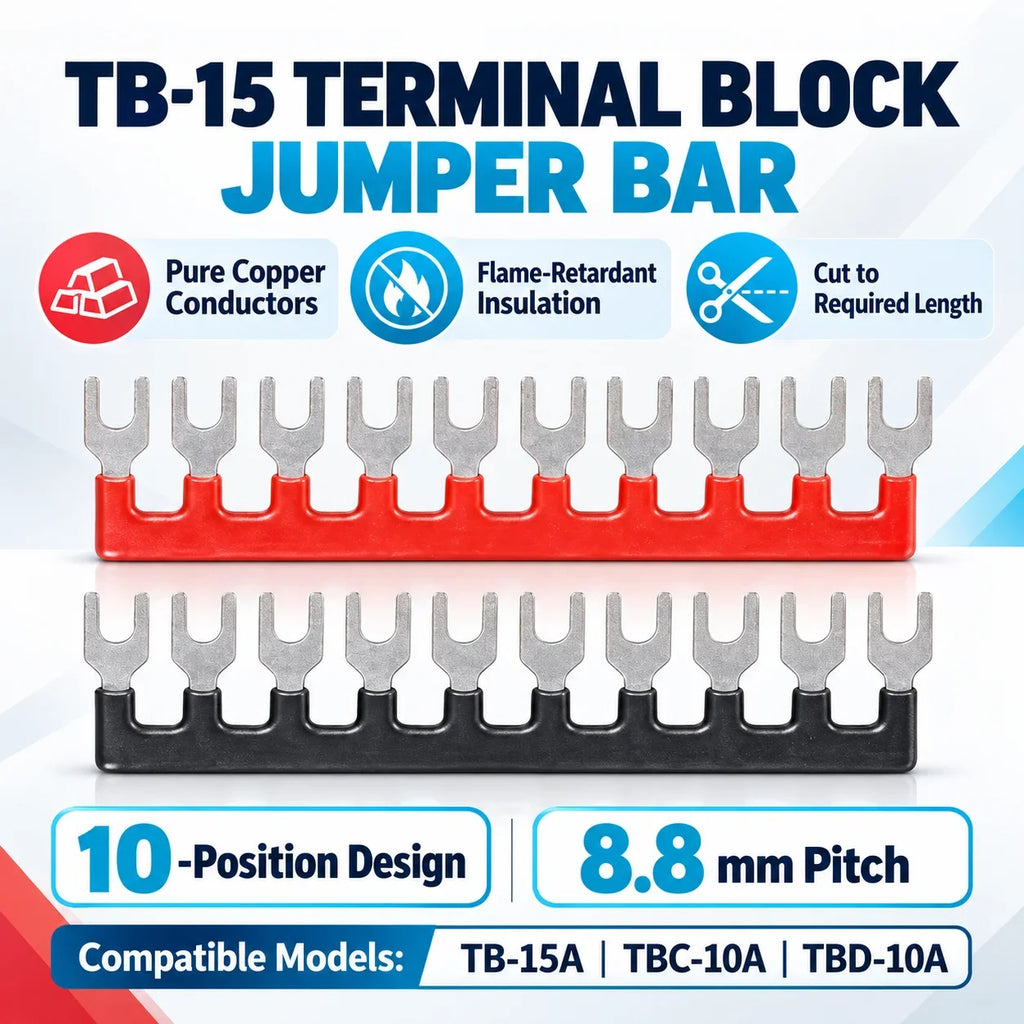 10/20/50/100PCS TB1512 / TBD-15A 12 Position Pre Insulated Fork Type Terminal TB Connection Strip Barrier Strip Jumper Connector