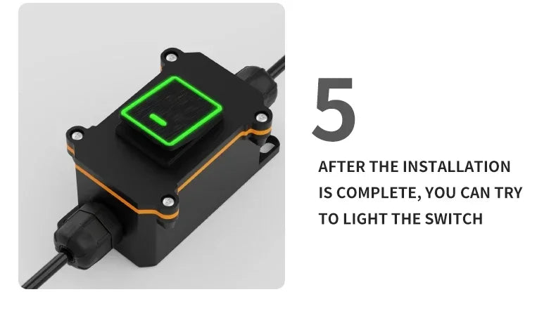 FILN 30A 12V 24V 220V Waterproof Inline Toggle Switch with LED IP65 Sealed Outdoor Box Inline Cord Rocker Switch Power