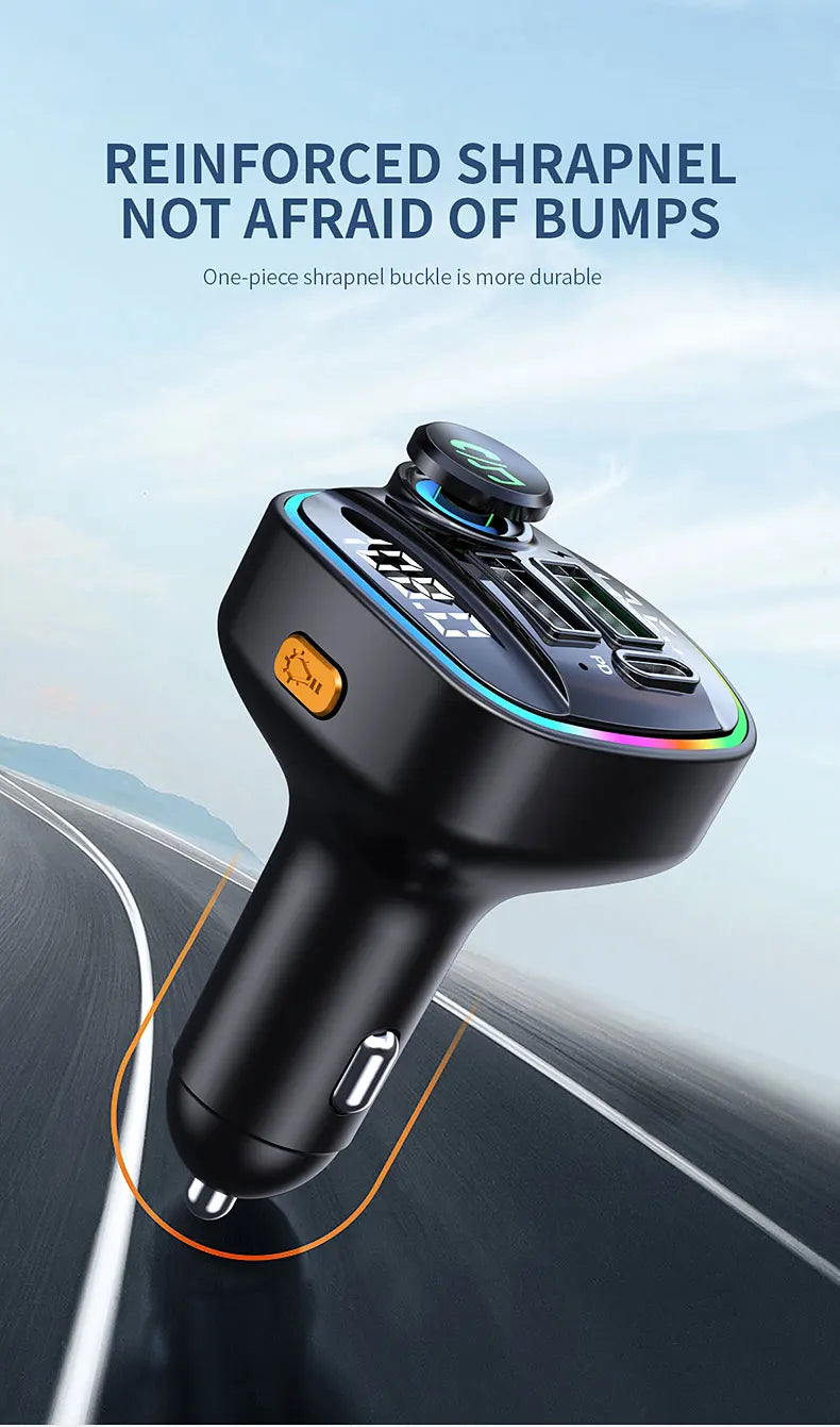Bluetooth Handsfree FM Transmitter Car Radio Modulator MP3 Player With 22.5W USB Super Quick Charge Adapter for Car