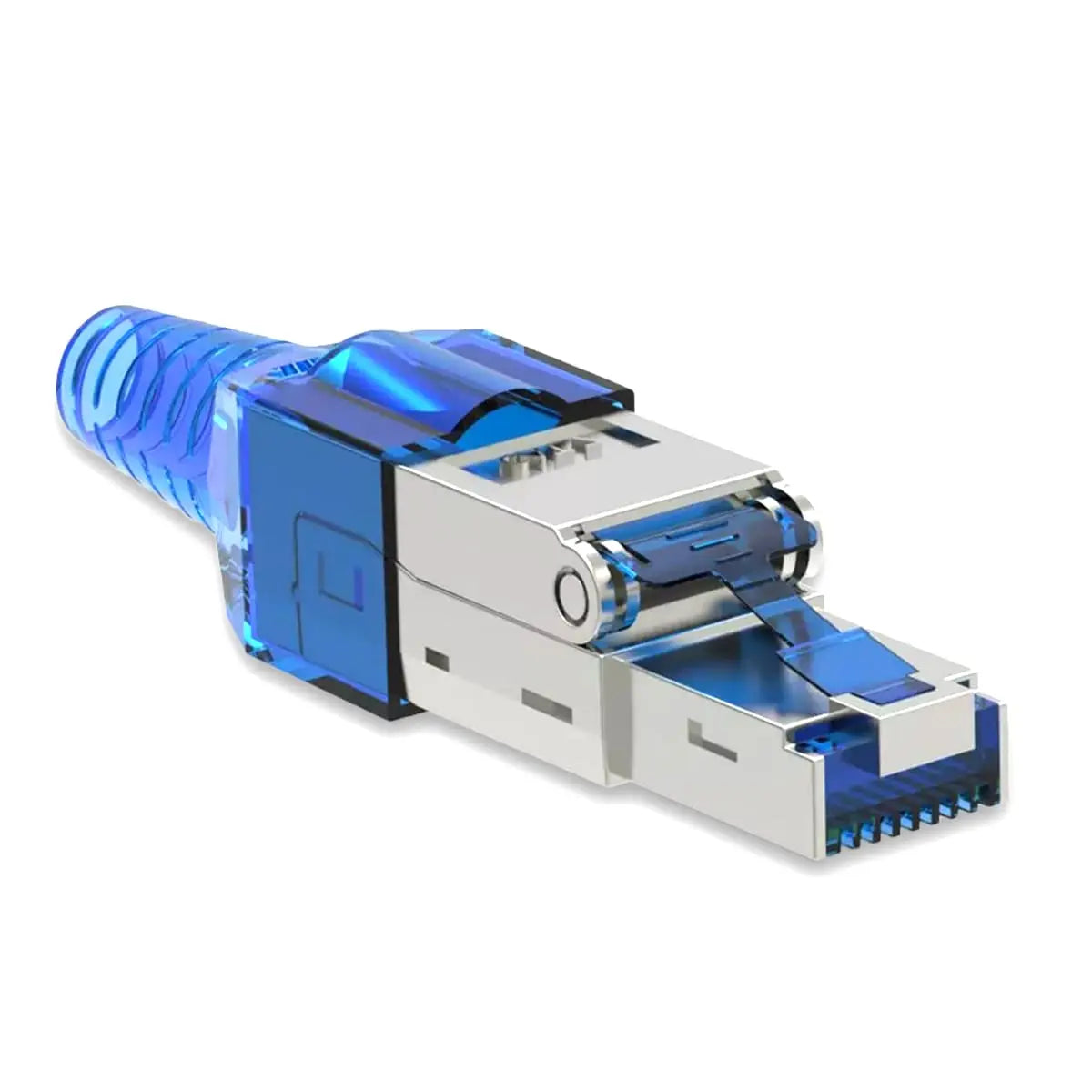 ZoeRax 10Pcs RJ45 Cat8 Cat7 Cat6a Connectors, Tool-Free Zinc Alloy Shielded Ethernet Termination Plugs for 23AWG SFTP Cables