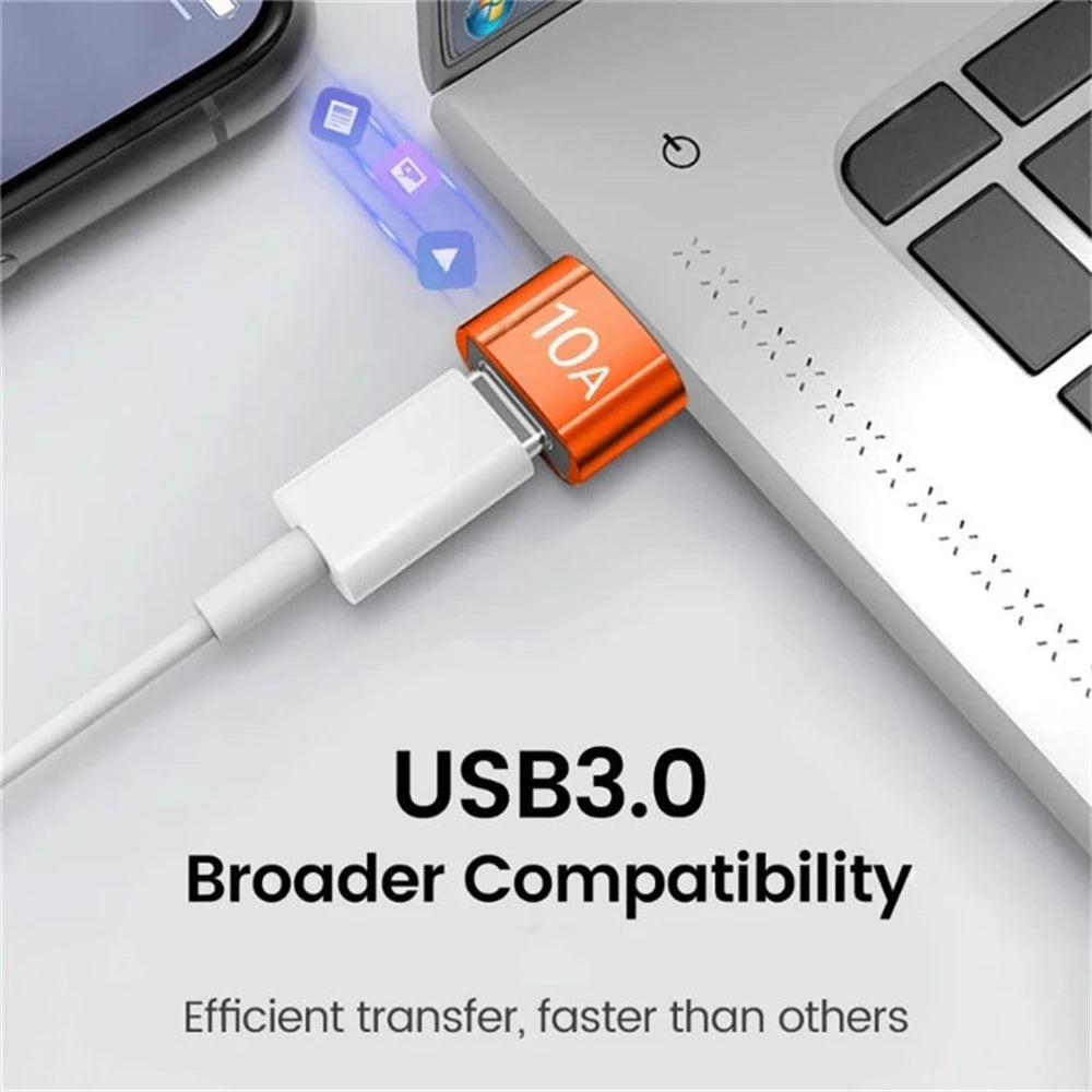 10A USB 3.0 To Type C Mini Fast Transfer USB Type C Female To USB PD Adapter Suitable for Mobile Computer Car Charger Converters
