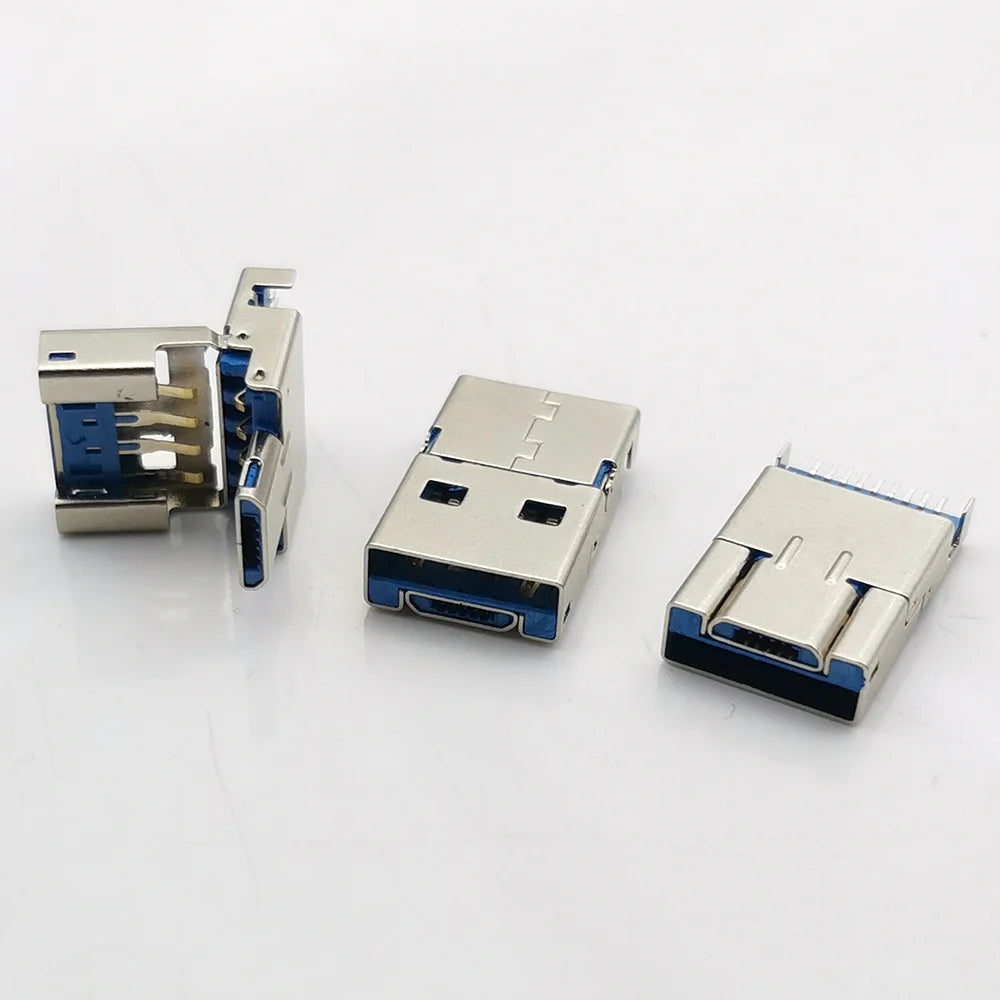 10pcs USB3.0 A Type + Micro Male Two-in-one Plug Connector 9 Pin SMT SMD USB 3.0 Jack Charging Socket DIY Soldering