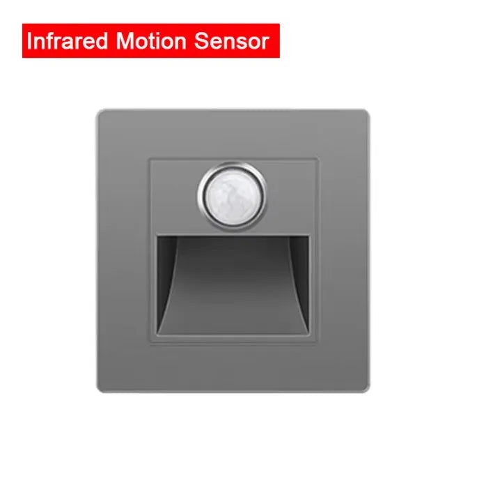 PIR Motion Detector Light Sensor LED Lights AC 110V-220V Recessed Staircase Bedroom Wall Lamp LED Night Light