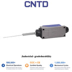 CNTD CZ-8169N 10A IP67 Spring Rod Vertical Limit Switch 250VAC 1NO 1NC SPDT Zinc Alloy Industrial Automation
