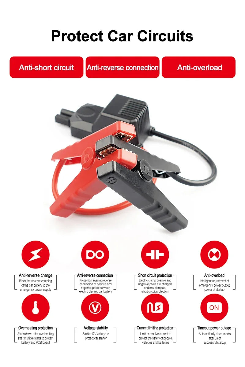 1Pcs Car Emergency Power Relay Smart Clip Ignition System Battery Jump Cable Connection Line Jumper Cable Car Accessories
