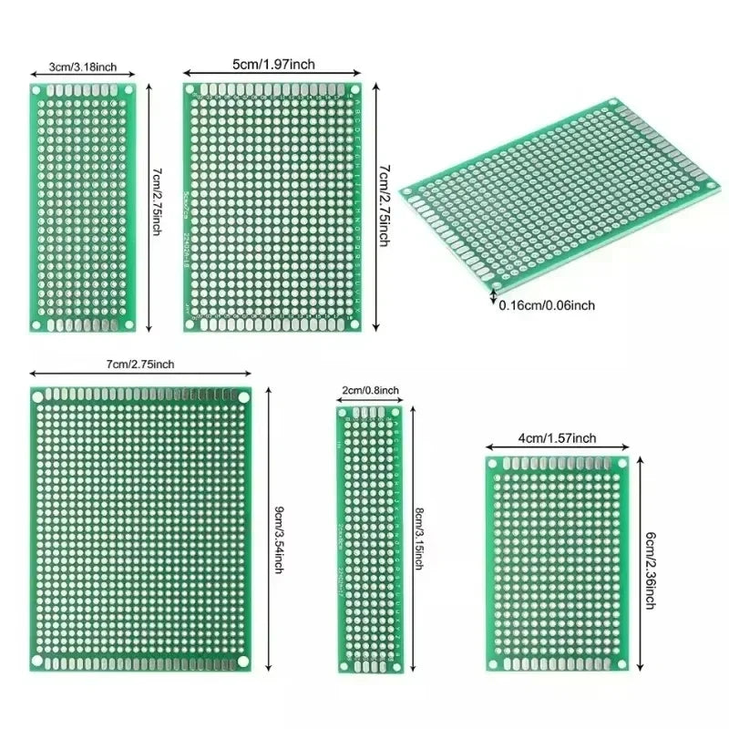 Universal PCB Circuit Protoboard Double Sided Breadboard 2x8 3x7 4x6 5x7 7x9CM Stripboard Prototyping Board DIY Electronic Kit