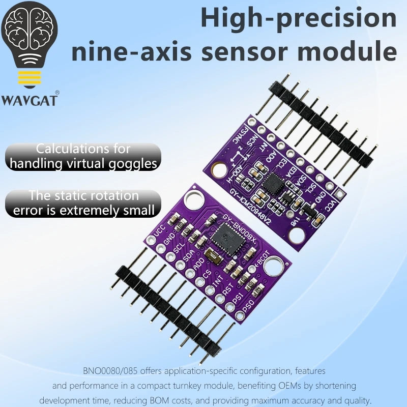 WAVGAT High Accuracy Nine-Axis 9DOF AHRS Sensor Module GY- BNO080 BNO085 GY-ICM20948V2 AR VR IMU