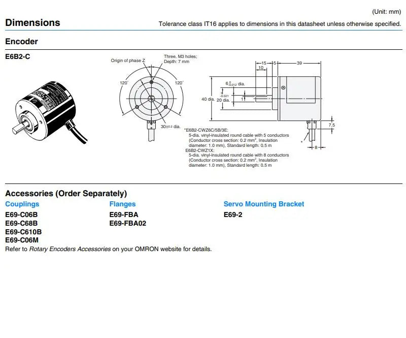 Omron E6B2-CWZ6C E6C2-CWZ6C 100 200 360 500 600 1000 1024 2000P/R New and Original Rotary Encoder 2M 5-24VDC