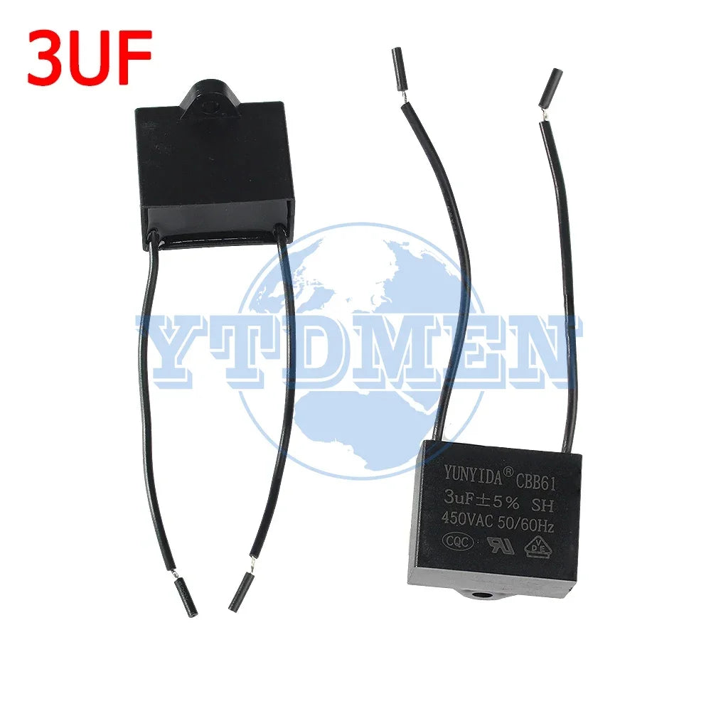 1/2/5PCS CBB61 Motor Run Capacitor 450V AC Fan Capacitors 0.8/1/1.2/1.5/1.8/2/2.5/4/5/6/8/10UF for Ceiling Fan & Air Conditioner