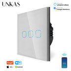Smart Switches 1/2/3 Gang Wifi Touch Light Wall Sensor Switch Works with Tuya Control Smart Life Google Alexa Alice Yandex
