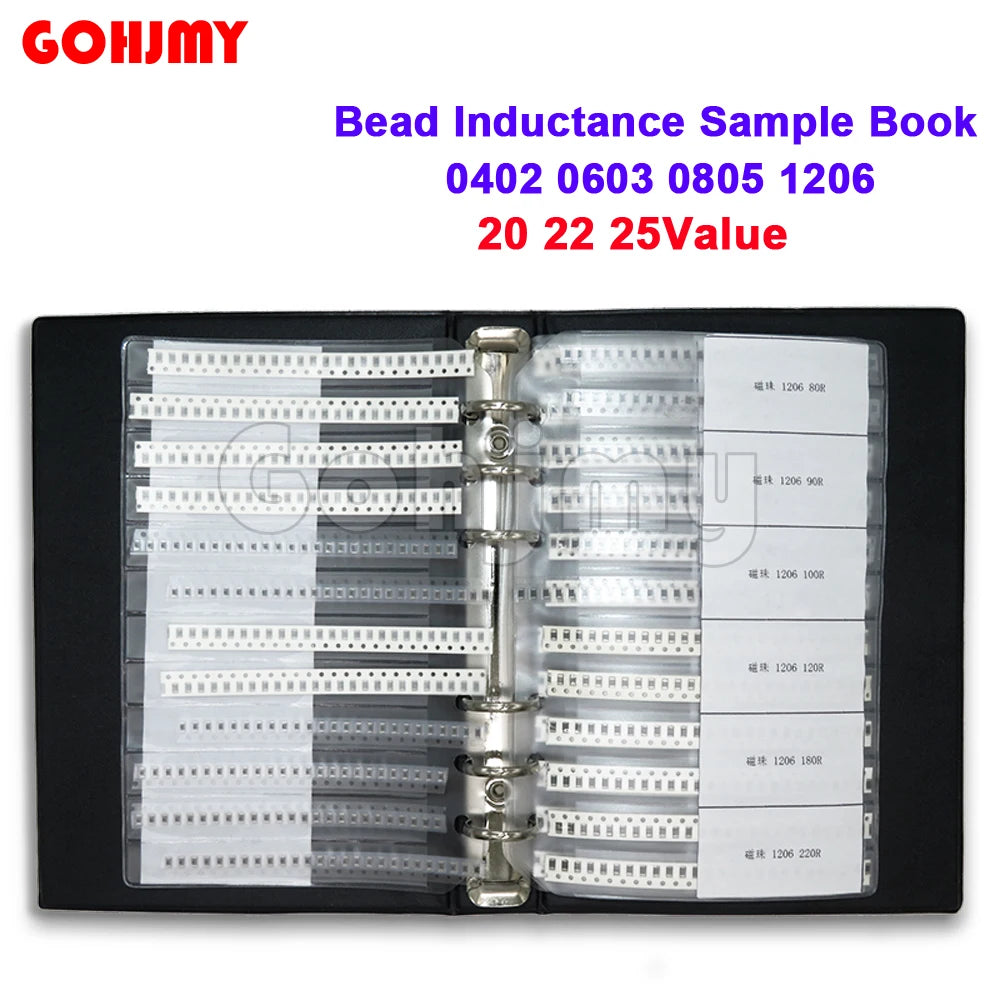 0402 0603 0805 1206 Ferrite Bead Inductance Sample Book Magnetic Laminated Sheet SMD Magnetic Beads Inductance Book  Kit