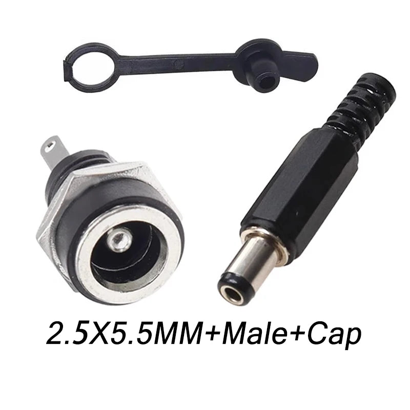 10/50/200Pcs DC-022B DC Power Socket 5.5x2.1/2.5mm Panel Mount Female Jack Socket  DC Connector DC022B