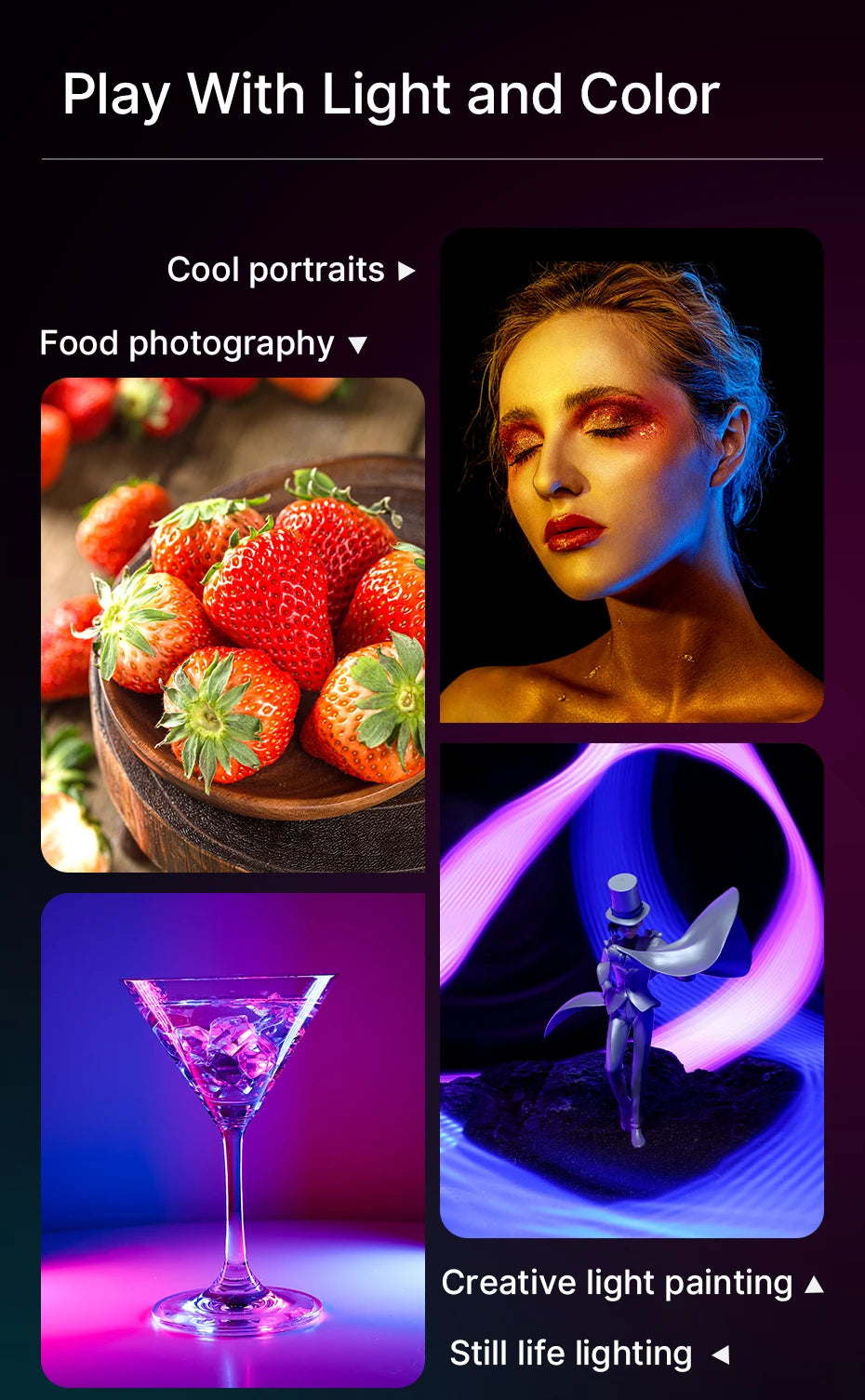 Ulanzi VL120 Full Color RGB Video Light 2500K-9000K LED Photography Lighting Dimmable Camera Light Live Vlog Fill Light