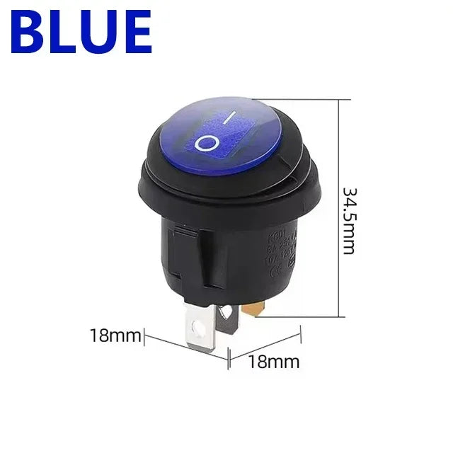 KCD1 Waterproof Round Button Rocker Switch KCD1 Boat-shaped Switches Push Button Switch ON OFF with Light 12V 220V