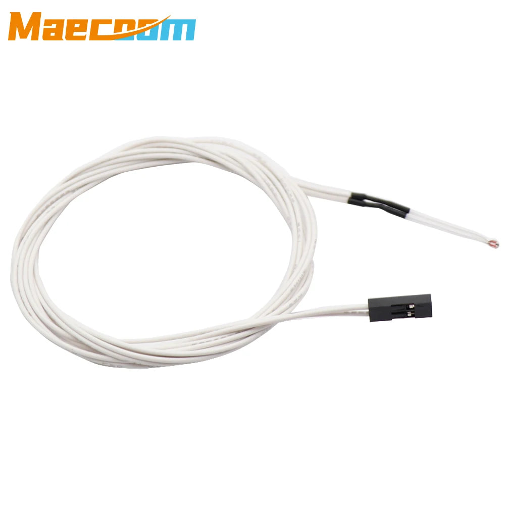 3D Printer Parts Thermistor NTC Temperature Sensor 3950 1% Line100&150cm 100K with XH2.54 Dupont Terminal 2P Connector Terminal