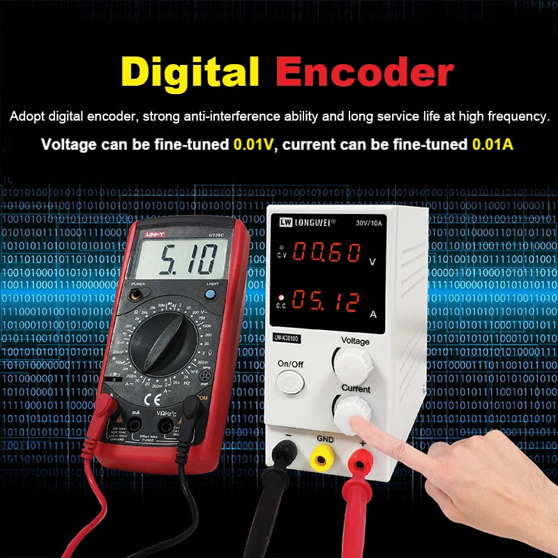 Longwei LW-K3010D 4LED Adjustable DC Power Supply 30V 10A Laboratory Variable Switch Bench Power Supply Stabilized Power Source