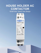 TOMZN TOCT1 2P 25A DC 12V 24V Coil 220V/230V 50/60Hz DIN Rail Household AC Modular Contactor 2NO or 1NO 1NC