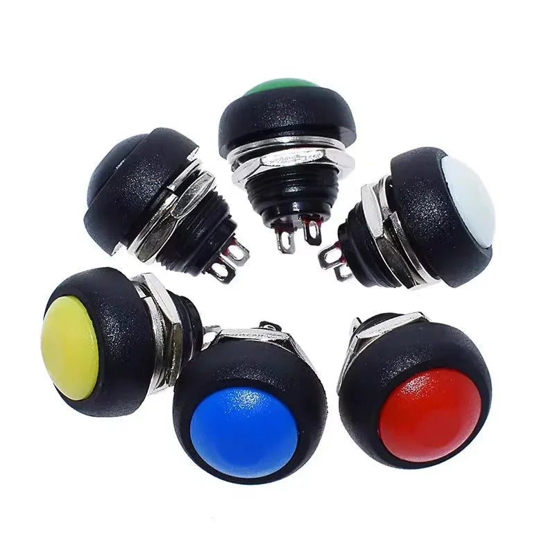 5/20/100PCS PBS-33B Black Red Green Yellow White Blue Orange Self-reset Self-locking 12mm Momentary Push Button Switch
