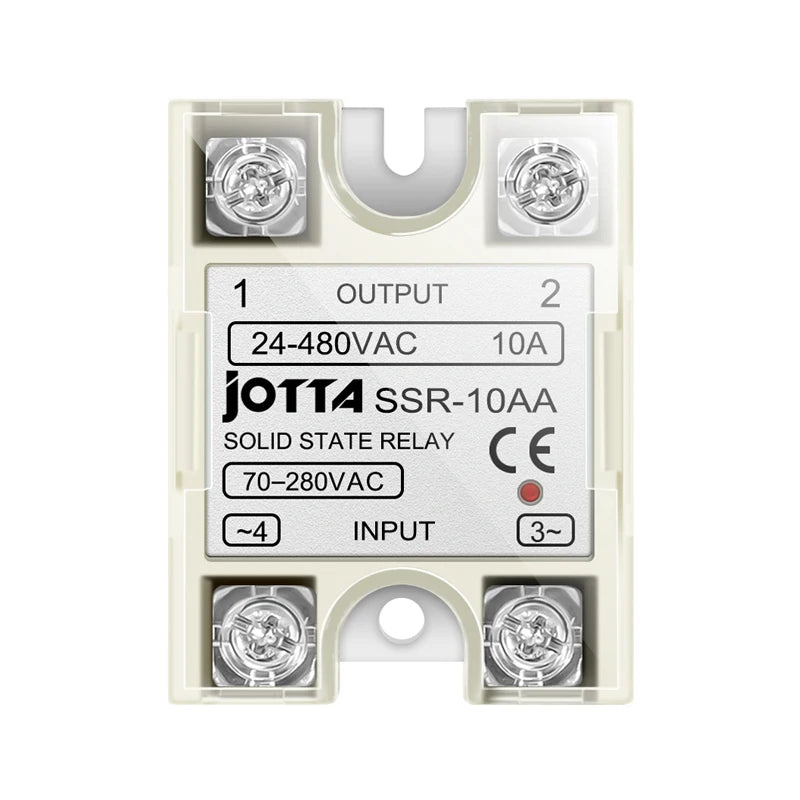 JOTTA SSR -10AA  25AA 40AA  AC Control AC SSR White Shell Single Phase Solid State Relay With Plastic Cover