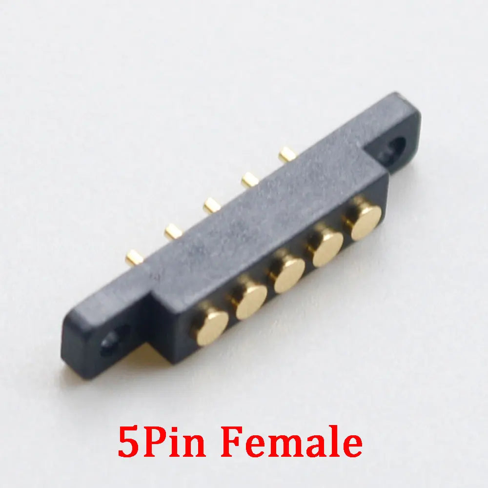 Spring Loaded Pogo Pin Connector 5 Pin 2.54MM PCB Solder Male Female Pogopin L-shape Straight Board Probe Power Connector