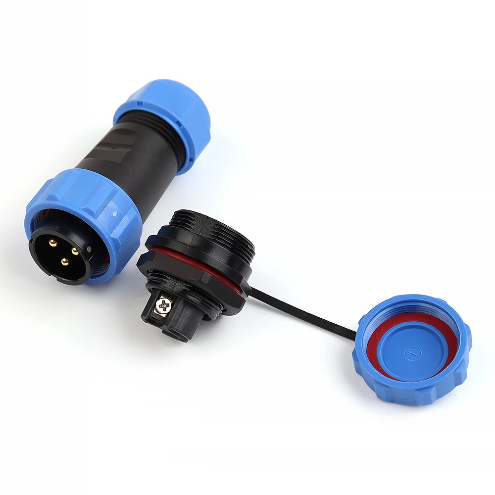 LP/SP21 IP68 Back Nut Screw crimp Panel Mount Connector Outdoor Waterproof 2/3/4/5/6/7 Pin Welding Free Male Plug Female Socket