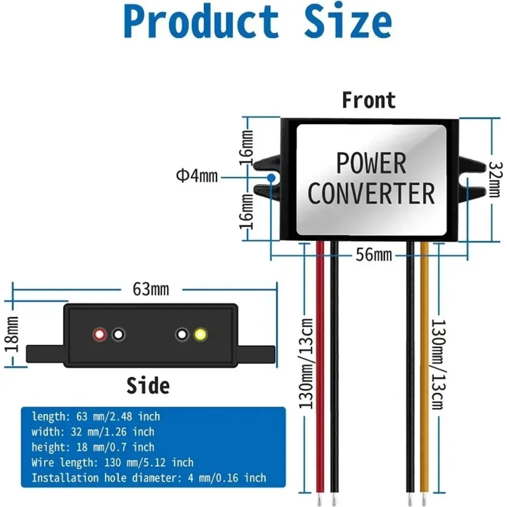 24V to 12V 1A-10A Step Down Converter Adaptive DC to DC Buck Converter Transformer Module Regulator Car Power Supply Module