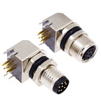 5/10 PCS M8 Male/Female Curved Straight Jack Socket 3 4 5 6 8 Pin Solder IP67/68 Waterproof PCB Panel Connector