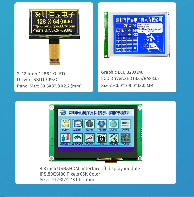 LCD 2004B Display Module 20x4 Large Character LCD Screen Display 20X04 5.0V or 3.3V Power Supply ST7066 Drive Multiple Display