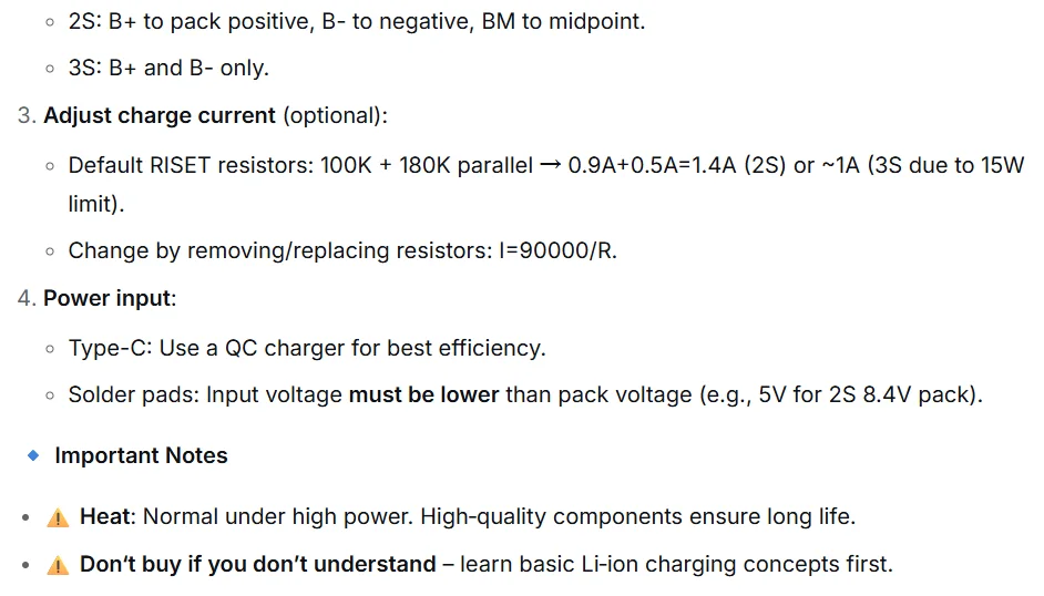 1-10PCS Type-C BMS with Balance Charging 15W Fast Charge Li-ion Battery Boost Module 2S 3S 8.4V 12.6V for DIY BMS PCB High