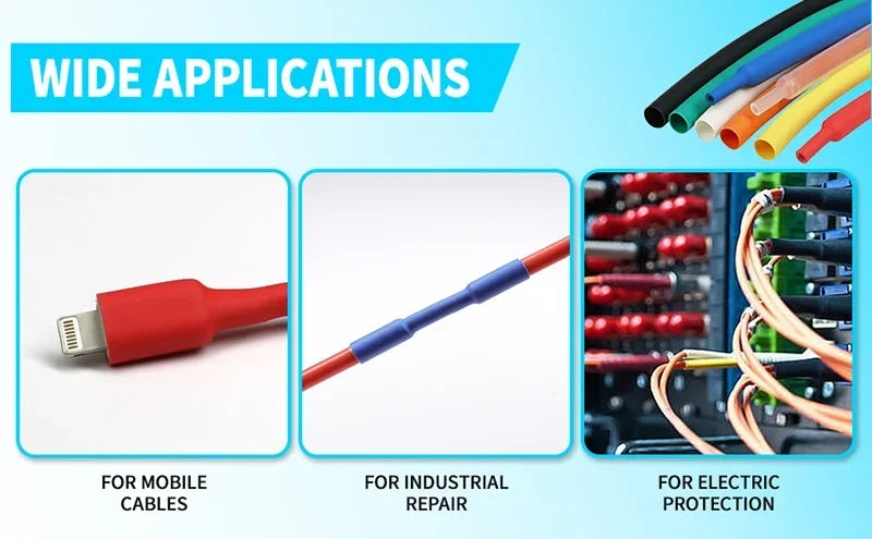 1~10m 3:1 Heat Shrink Tubing With Glue 1.6~ 50mm Transparent Double Wall Adhensive Polyolefin Sleeve Lined Wire Cable Protector
