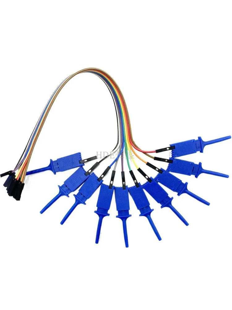 10Pcs Test Hook Clips with 20/30cm Male Header Jumper Wires & SOIC IC Grabber, Test Hook Clips to Dupont Wire for Power Supply