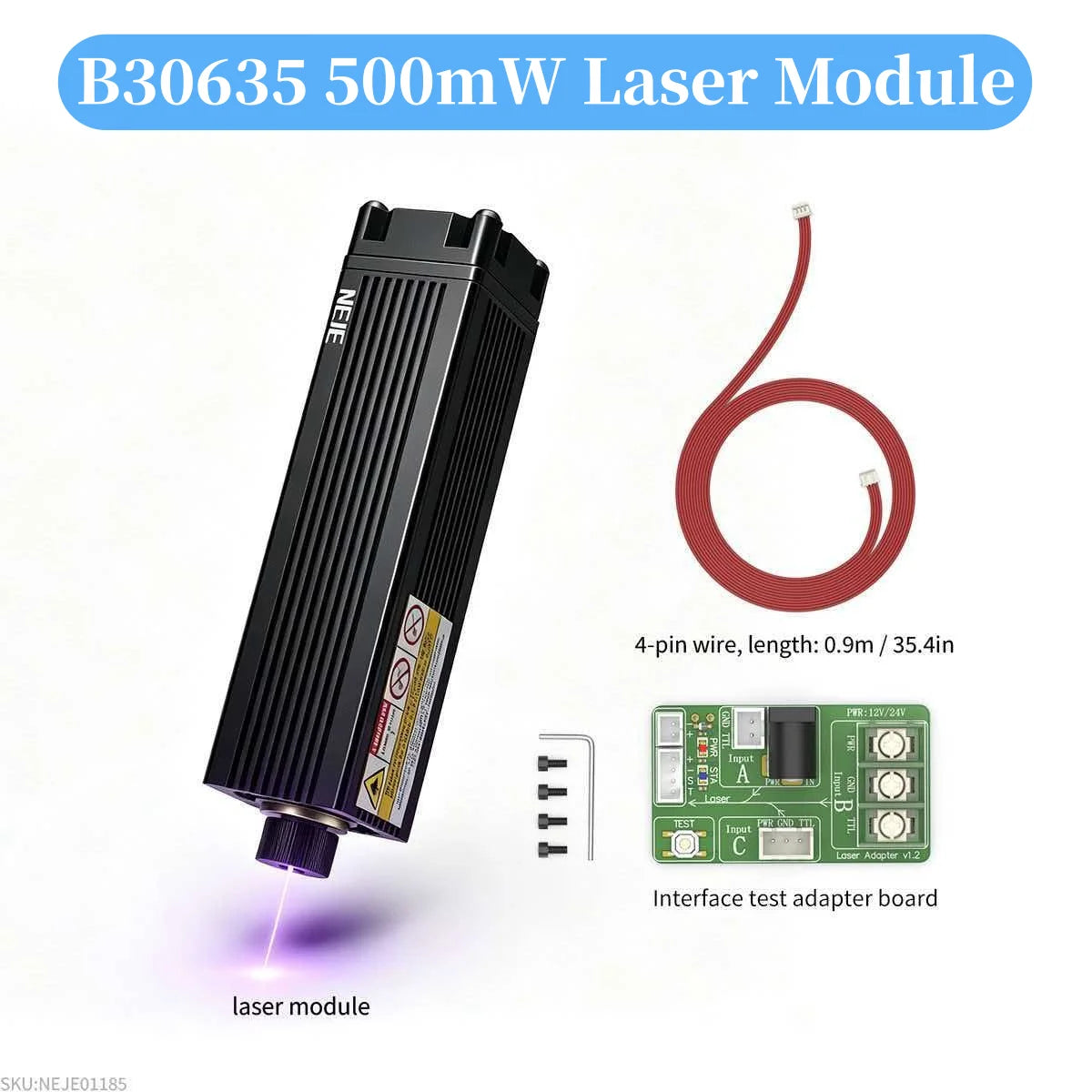 40W80W NEJE A40640 E40 Laser Module Diode High Power 450nm, Air-Assisted Nozzle for CNC Woodworking Engraver & Cutting Tools