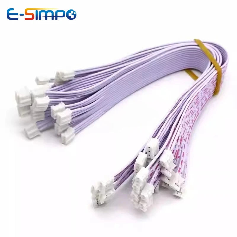 10pcs Ph2.0mm Male Connector Terminal Cable Lenght 20cm Red White Wire Pitch 10 pin Double Head 26AWG wire