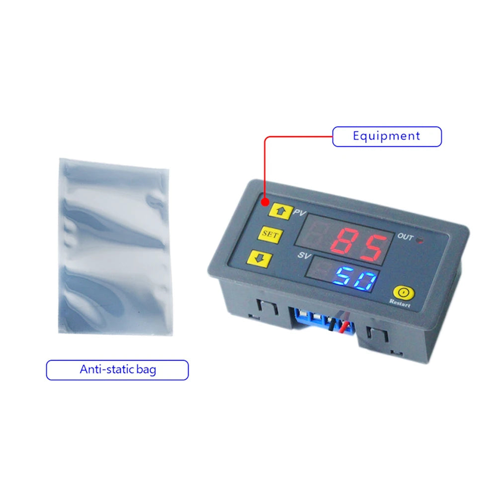 T3230 Delay Timer Relay module DC 12V/DC 24V/AC 110-220V Cyclic Timing Delay Relay 1-Channel Normally Open Relay switch 0-999s