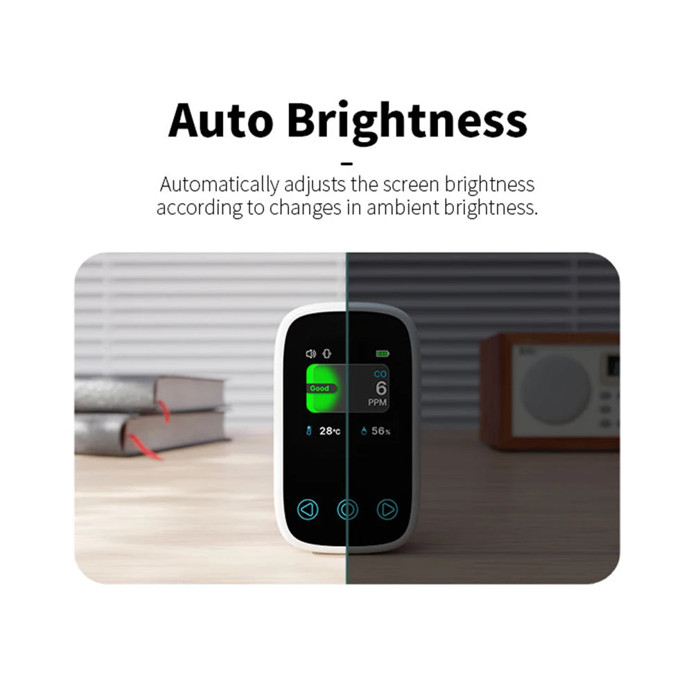 3 In1 Air Quality Meter CO2 Temperature Humidity Tester LCD Screen NDIR Sensor Carbon Dioxide Monoxide Detector with Voice Alarm