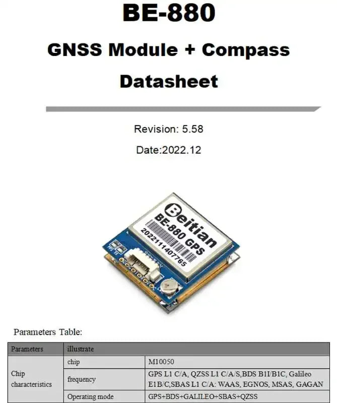 BE-880 GPS Receiver Module Compass 10th Chip 115200bps 1Hz for Arduino FPV Flight Control, Replace BN-880 GPS (1/2/5PCS )