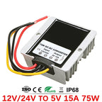 12V to 5V 24V to 5V 5A 10A 30A 20A 15A DC-DC Power Converter Step-down 8-36V to 5V Buck Module Power Regulator Supply Car LED CE