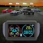 Smart Solar Power TPMS Car Tire Pressure Monitoring System Alarm Tyre Air Pressure Meter Gauge Temperature Warning 4 Sensors