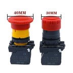 XB5-AS542 Plastic Emergency Stop Red Mushroom Head Size 30 40MM Push Button Switch Lock NO NC Normally Open AS545 22mm XB4 XB5